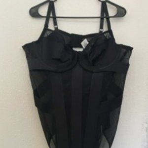 BLACK MESH STRAPPY BODYSUIT